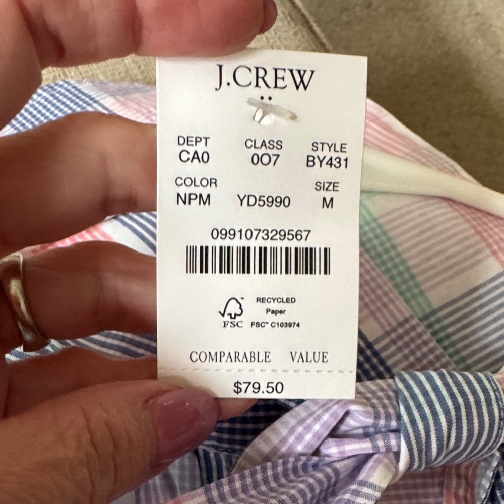 J. Crew‎ Plaid Halter Tank - Pink, Blue & Mint - Picture 5 of 6